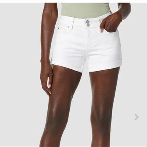 womens THE HUDSON JEANS white croxley mid rise fold up shorts size 26